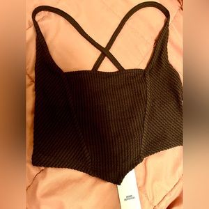 Urban Outfitters Corset Rib Brown Top